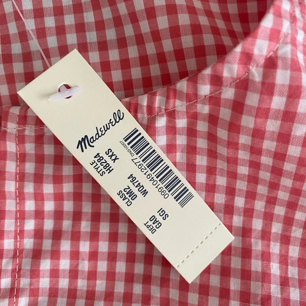 XXS Madewell gingham embroidered sleeveless top NWT - Picture 7 of 9